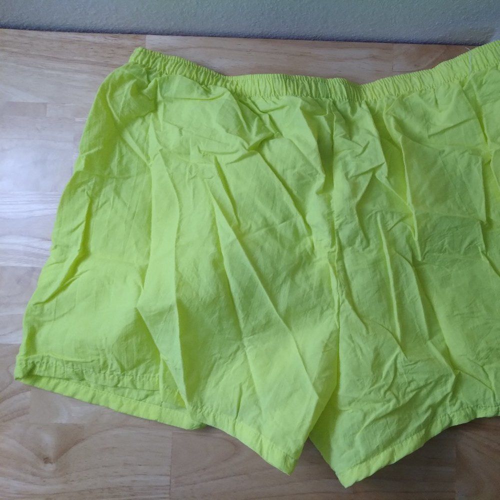 Vintage Sun Blocks Neon Yellow Wind Shorts Beach Swimming - Picture 4 of 9